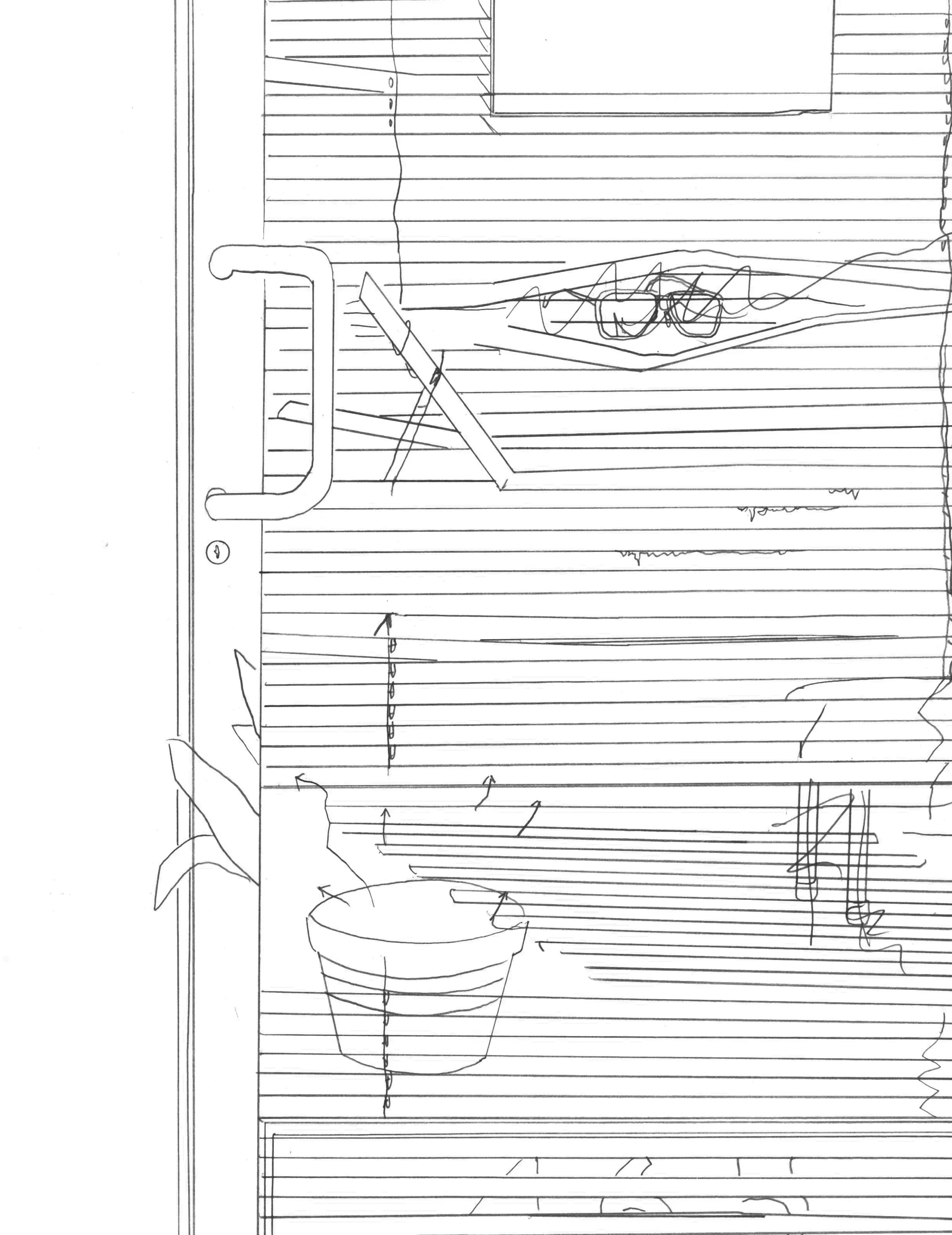 Adam Douglas Thompson - Drawing (venetian blinds, door)