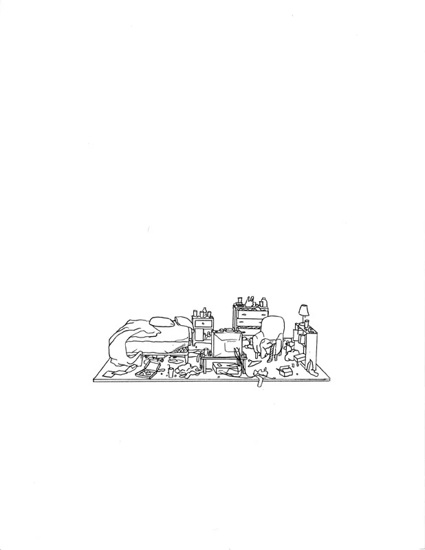 Adam Douglas Thompson - Drawing (messy room, floating)