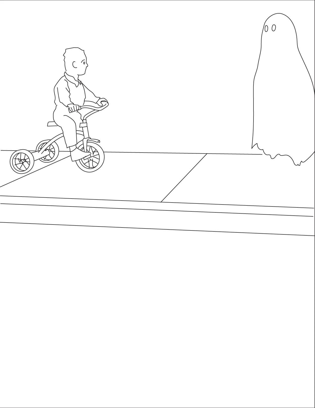 Adam Douglas Thompson - Drawing (tricycle, ghost)