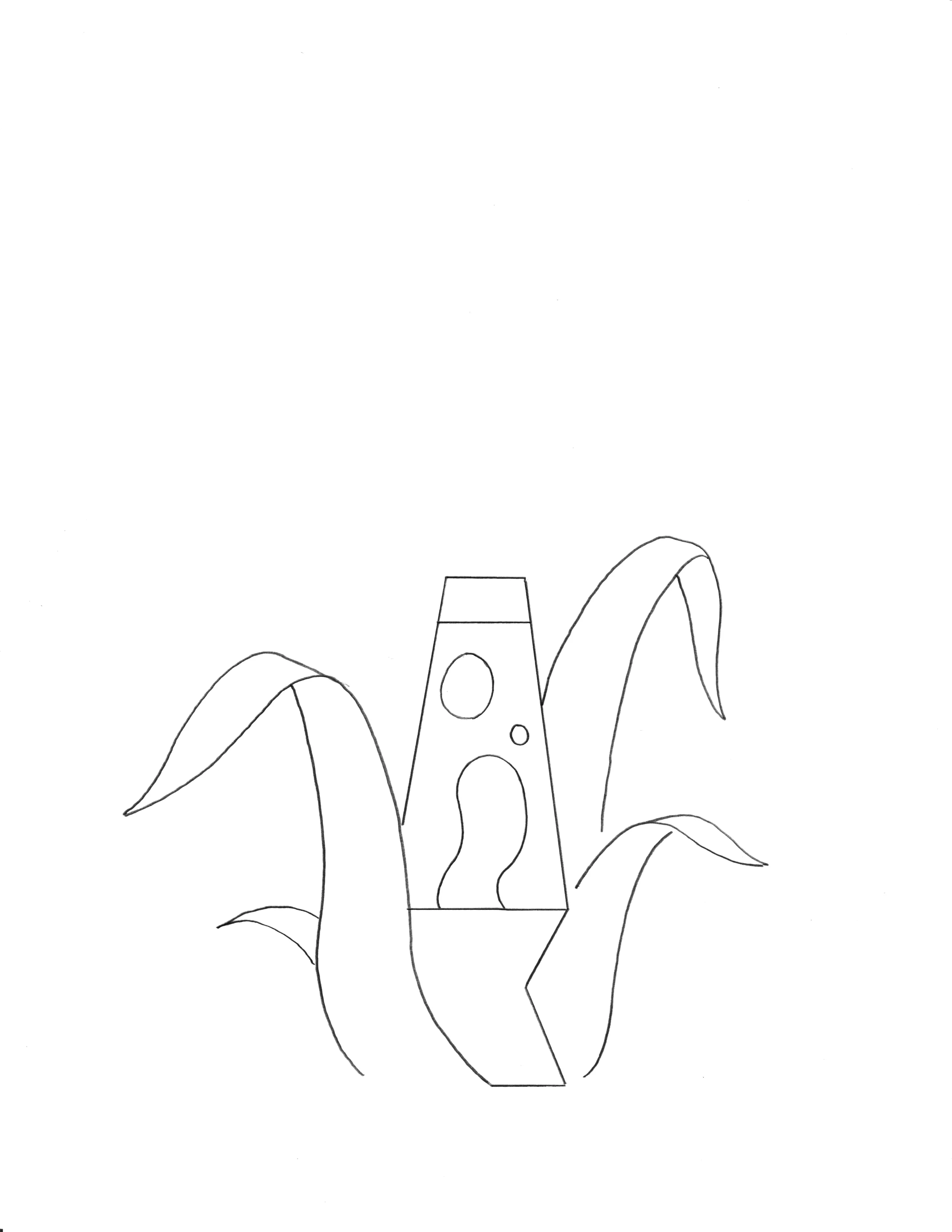 Adam Douglas Thompson - Drawing (lava lamp, plant)