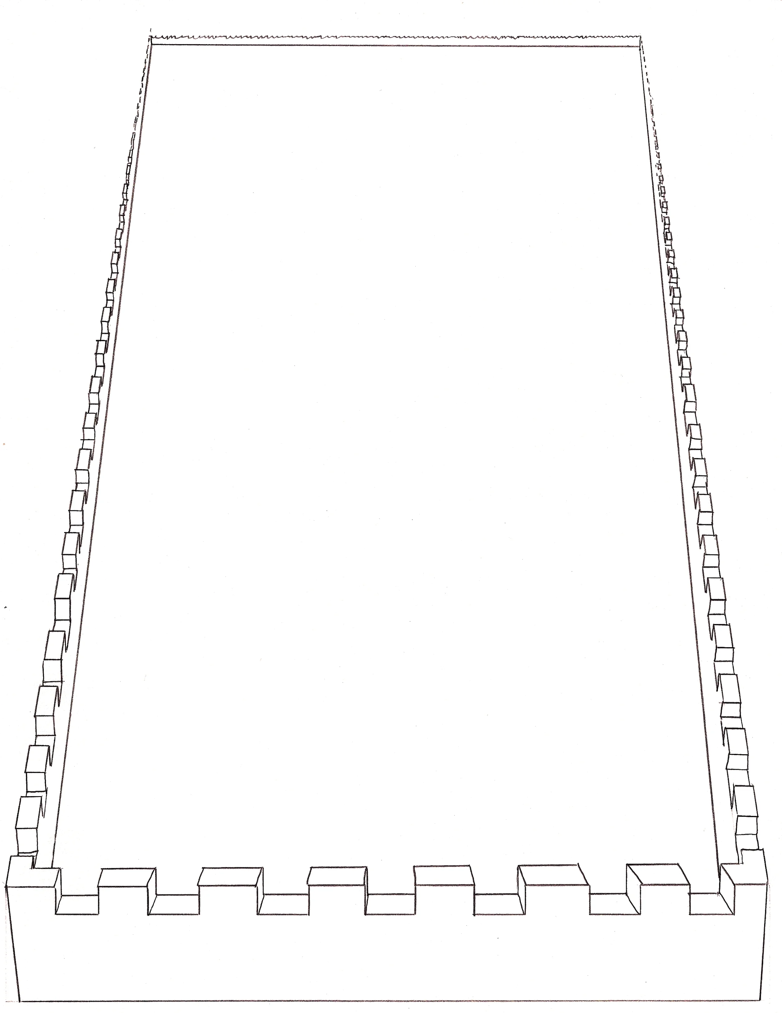 Adam Douglas Thompson - Drawing (crenellated wall, empty)