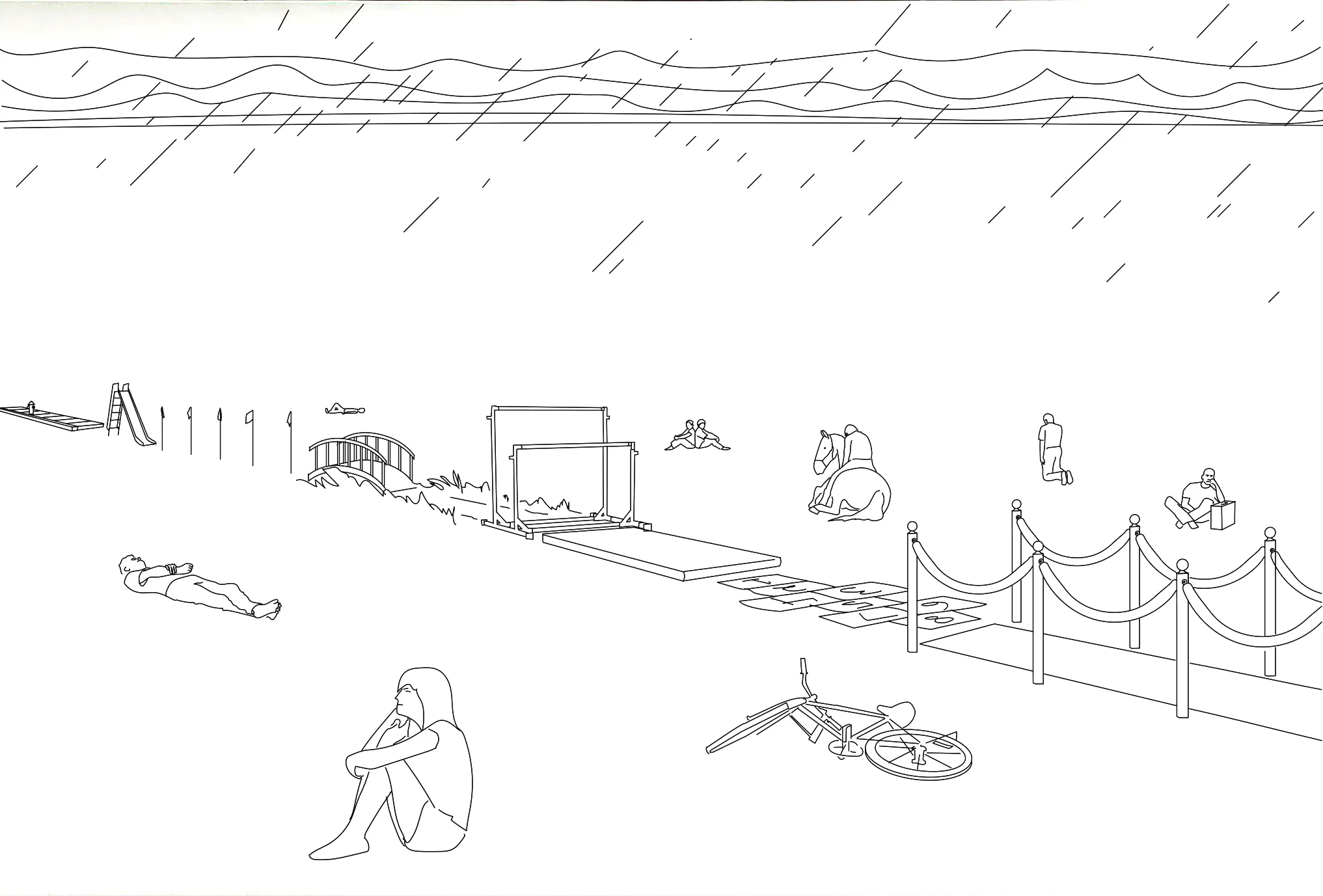 Adam Douglas Thompson - Drawing (waiting place, after Dr. Seuss)