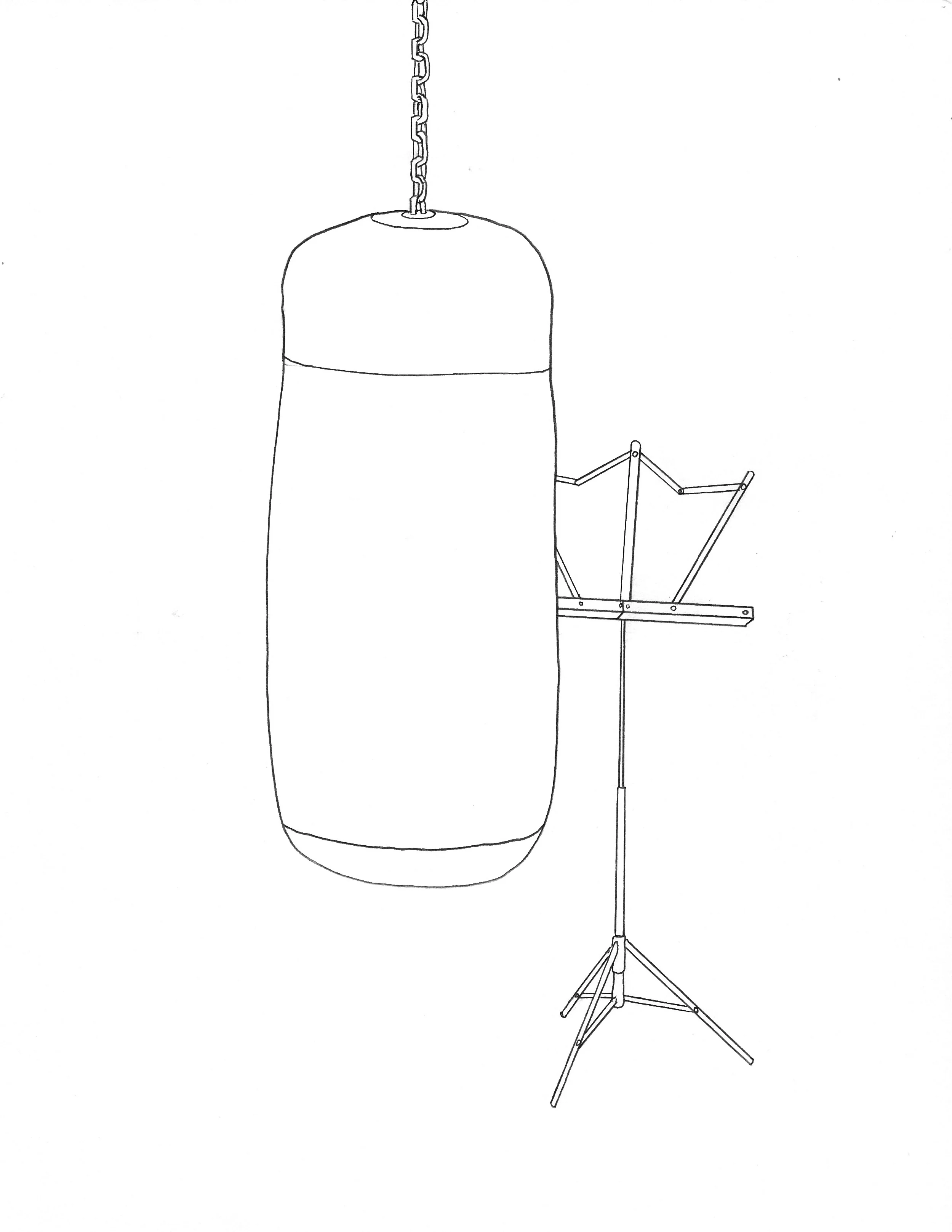 Adam Douglas Thompson - Drawing (punching bag, music stand)