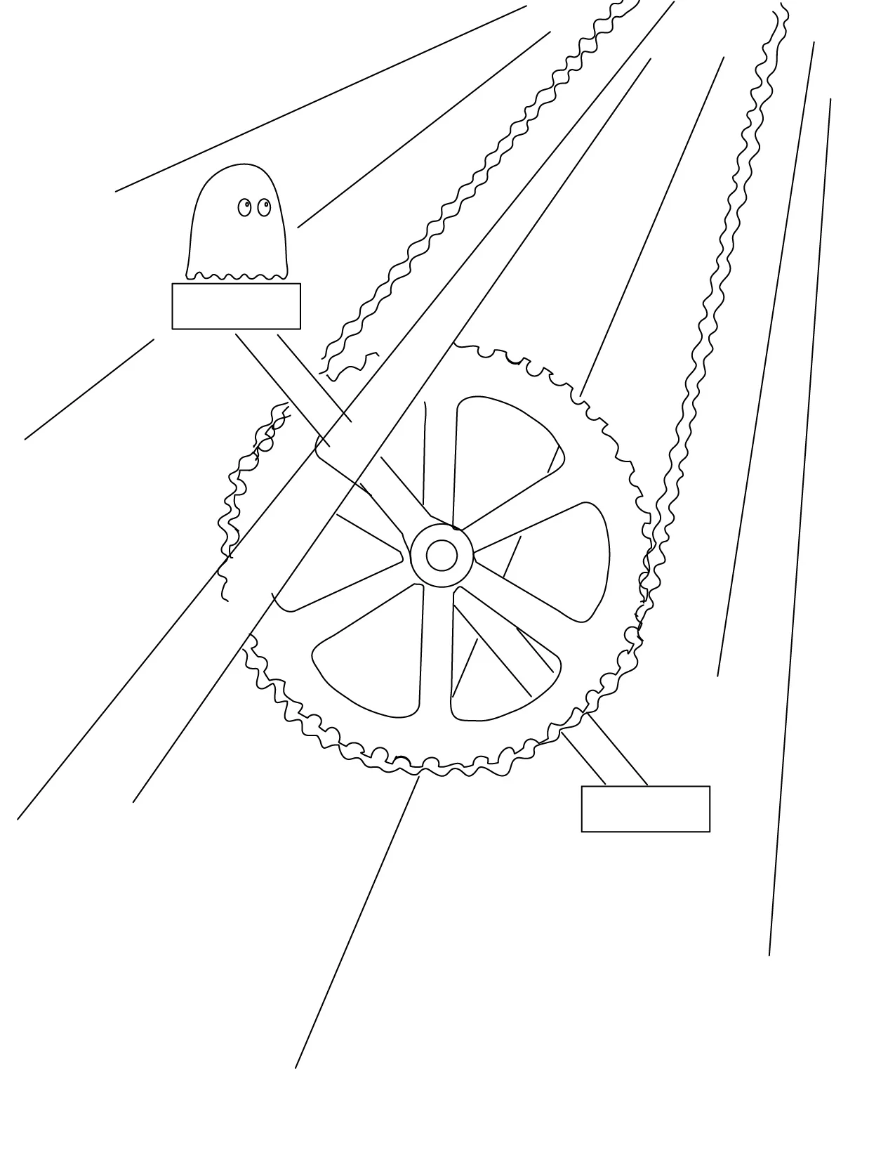 Adam Douglas Thompson - Drawing (ghost, pedaling)