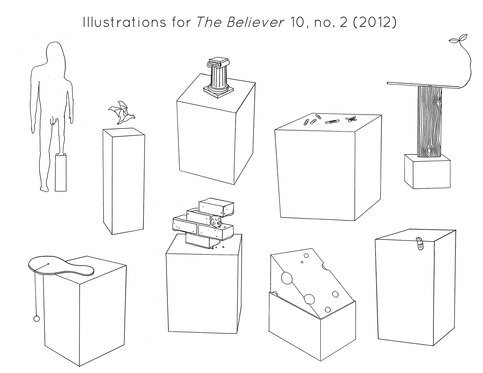 Illustrations for the Magazine " The Believer ," Issue 10, no. 2 (2012)