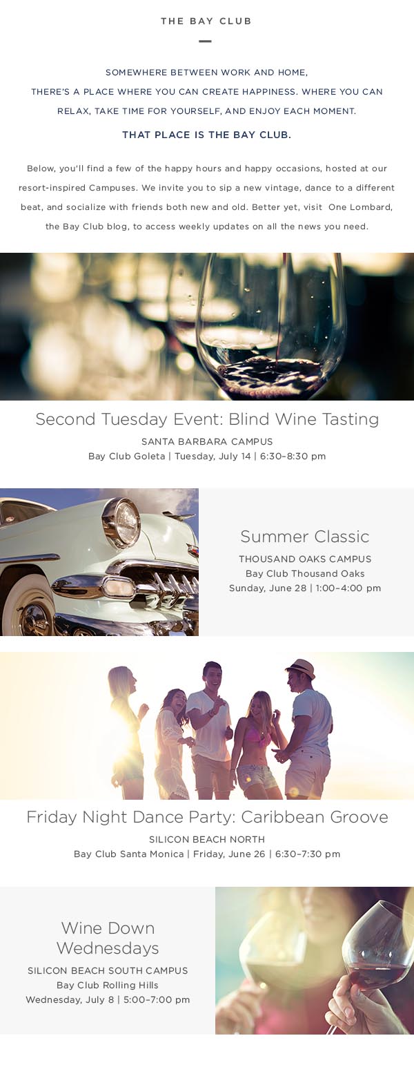 Programming Email and Banner for Bay Clubs in LA