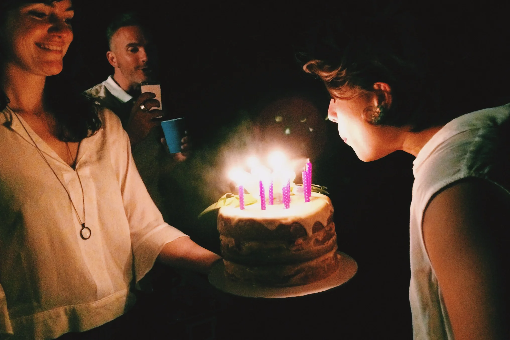 pink candles and curls!