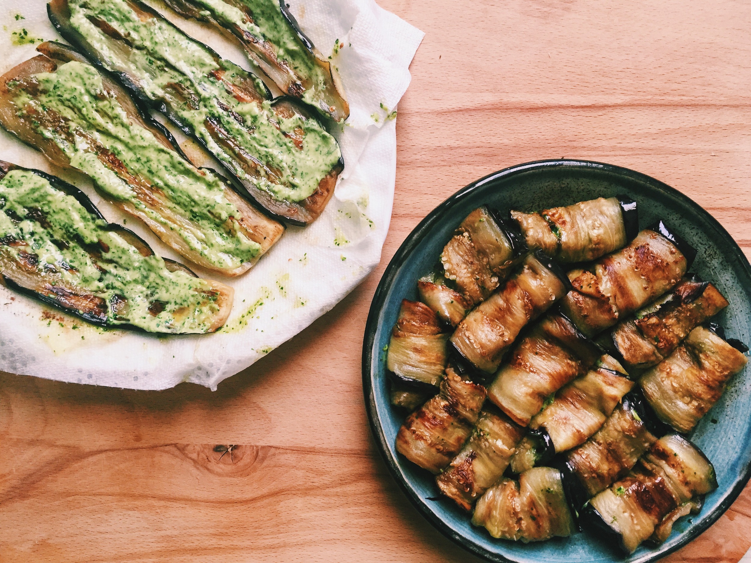 Summer's Bounty and Fried Eggplant Rolls