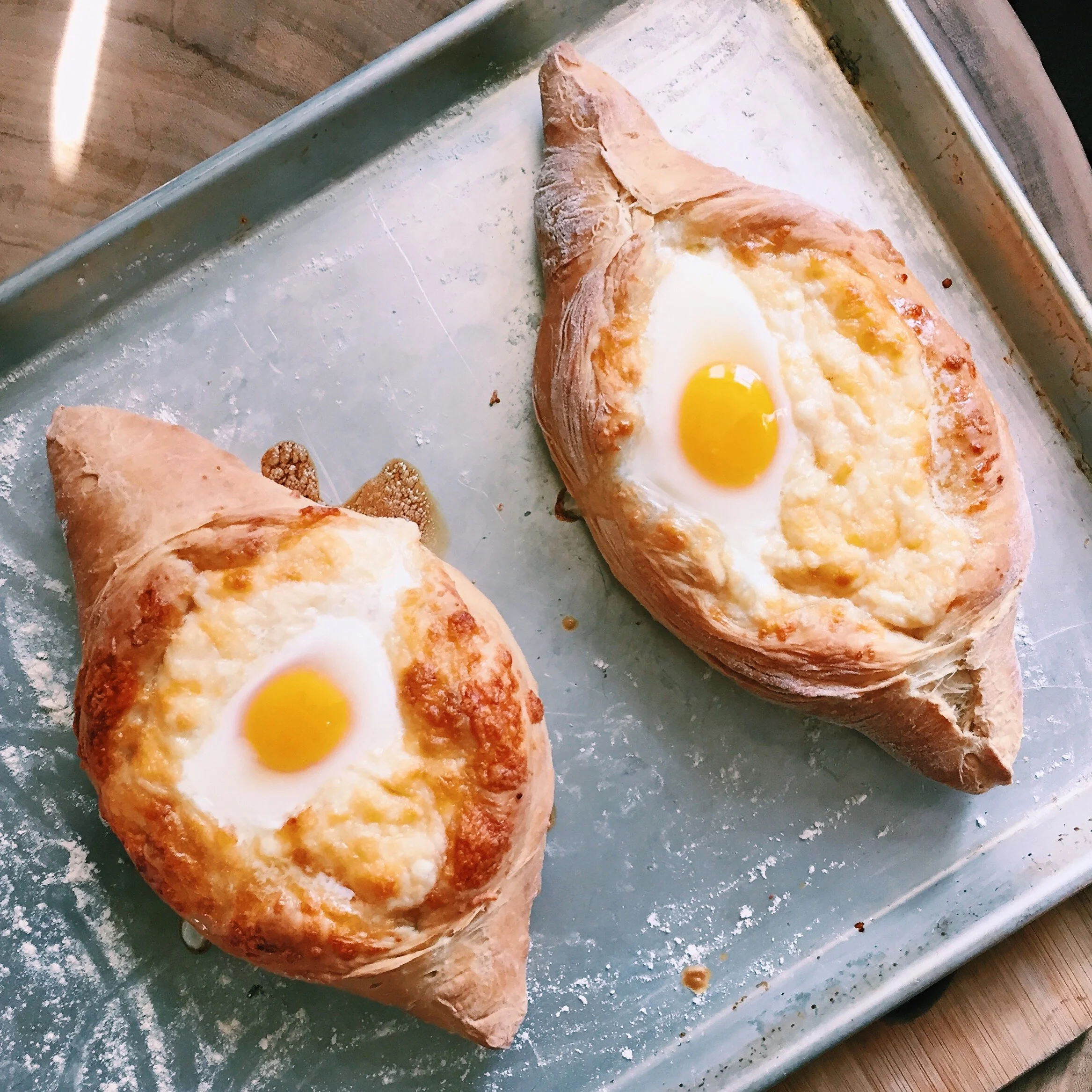 as well as her "Boat" Khachapuri.