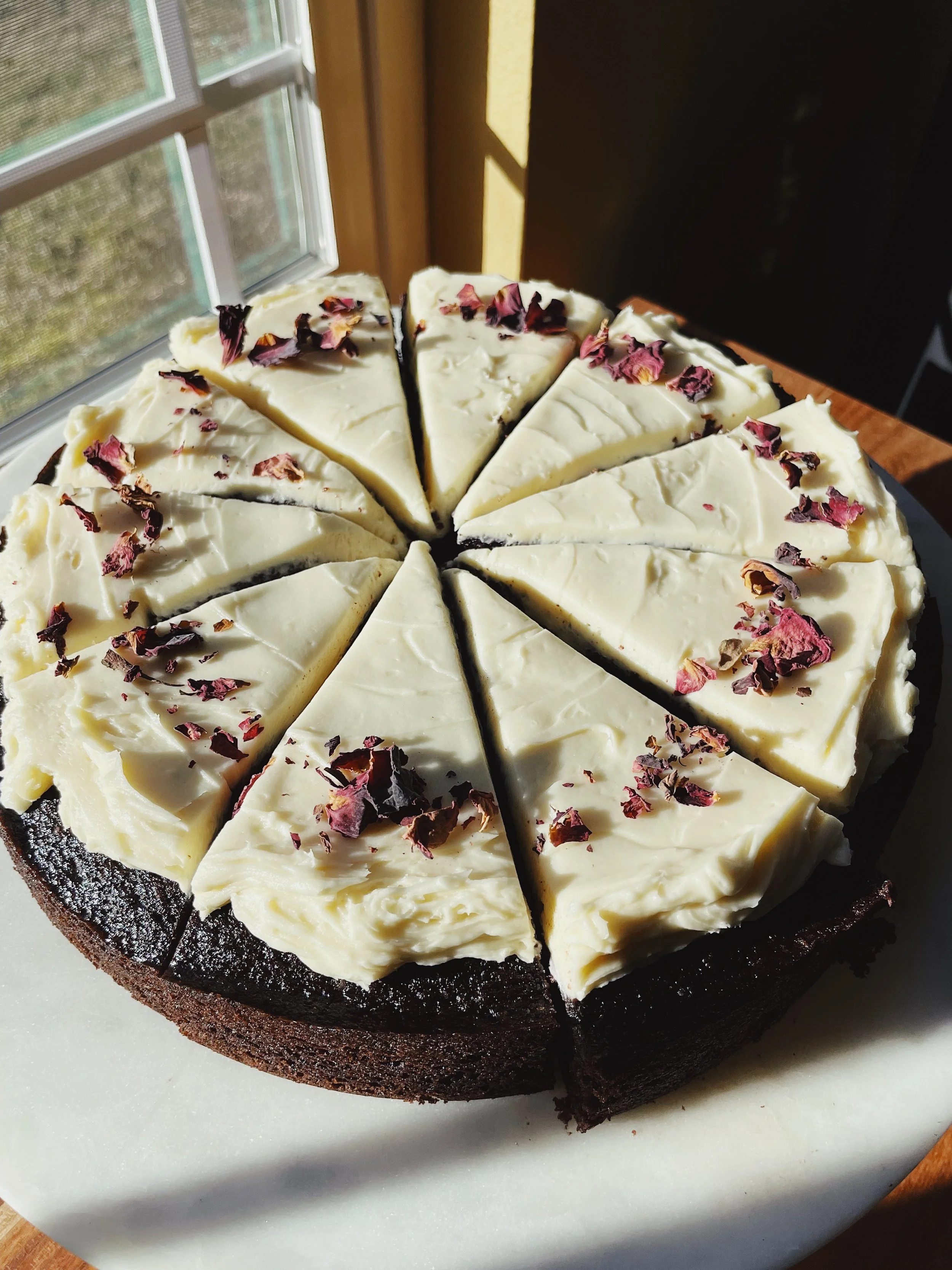 Double Chocolate Raspberry Rose Cake