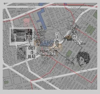 Bundith Phunsombatler , Mapping Brooklyn: The Journey as Graffiti_1 (Bushwick Version) , 2015