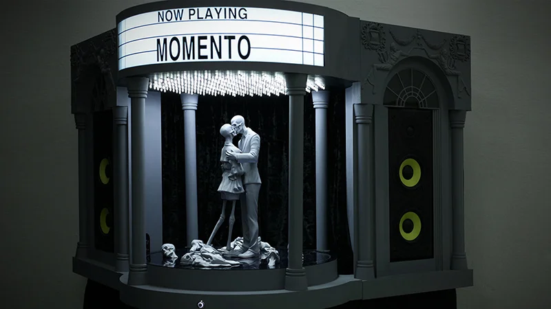 Theater Memento , wood, speakers, sensors, electric devices, motors and gears, 61x55x86 in, 2013