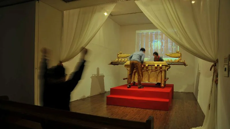 Angel's T.C. Stadium , wood, stainless steel, F.R.P, Resin, fabric, VCR, variable dimensions, 2012