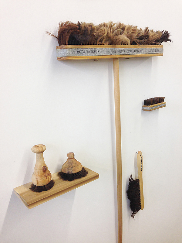   Broom and Brush Project , 2016 - , Human hair, resin, wood, Various dimensions 