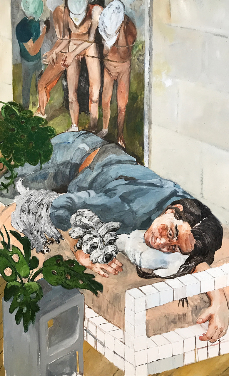 Retrato de Gabriela Garcia, 2018,  oil on canvas,  72 x 36 inches 