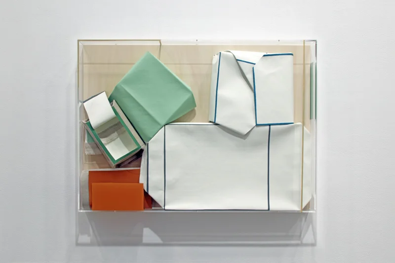 Would you like a cup of coffee?, 2018, 27.8×20×2.7inches, acrylic box, wood panel, acrylic color, canvas, dermatograph