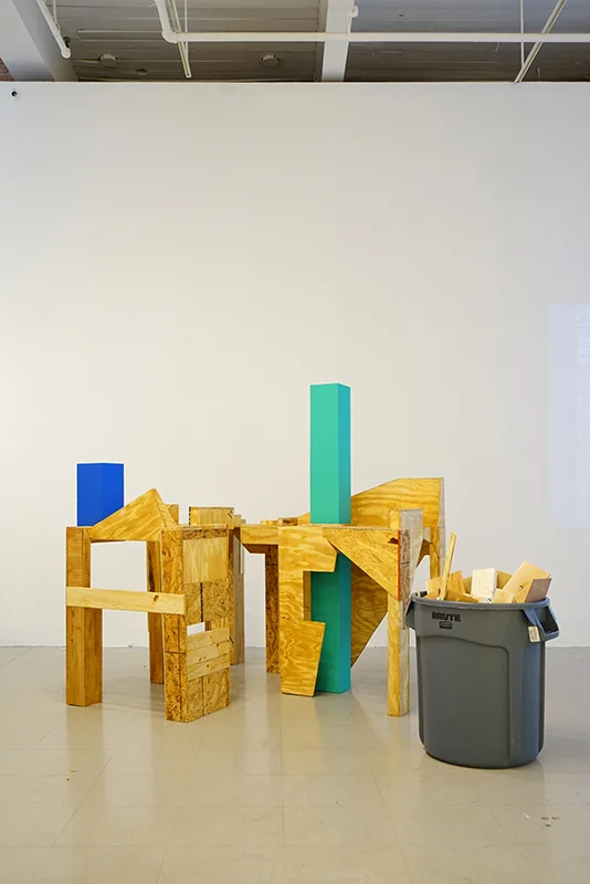 Something Revived, 2017, Scrapwood, Polyurethane, Paint, Scrapwood bin, Variable Dimensions