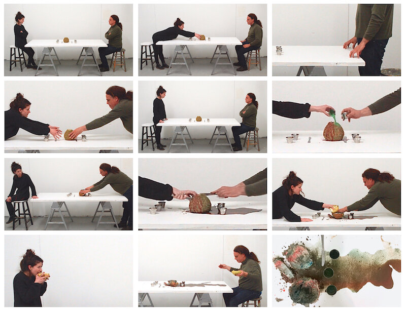 "The Negotiation", 2019, for two performers with prepared pomelo, 3 minute performance