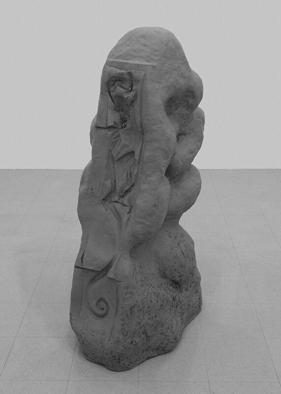 Decisions at a Desk  2020  Mass of kneaded eraser  16” x 56” x 24”