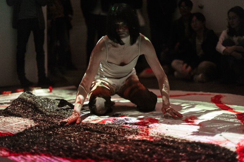 Amazonia_ A Gestural Drawing Made of Soil and Ashes, 2019, Performance, Judson Memorial Church and ISCP Ground Floor Gallery