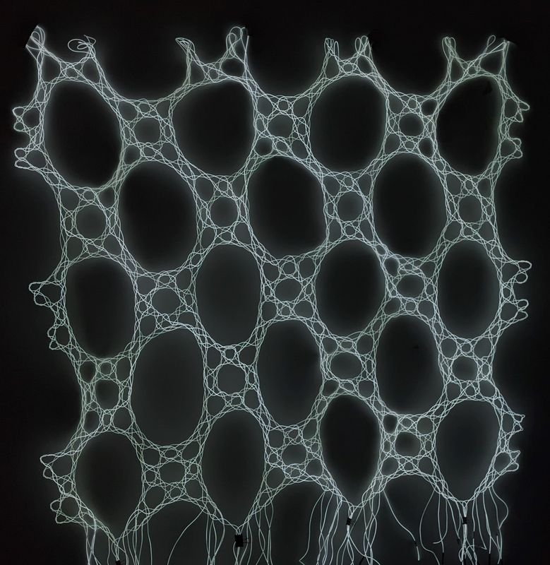   Fractal Lace 01,  2022, Electroluminescent wire, 56x56 inches    