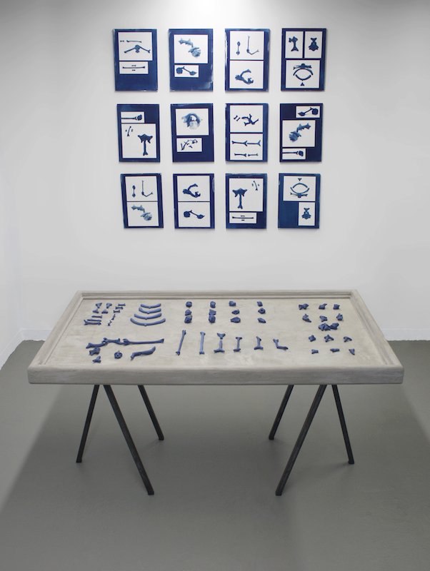   Perceptual Inferences , 2021, Concrete, steel, wood, ceramic, and cyanotype on board 