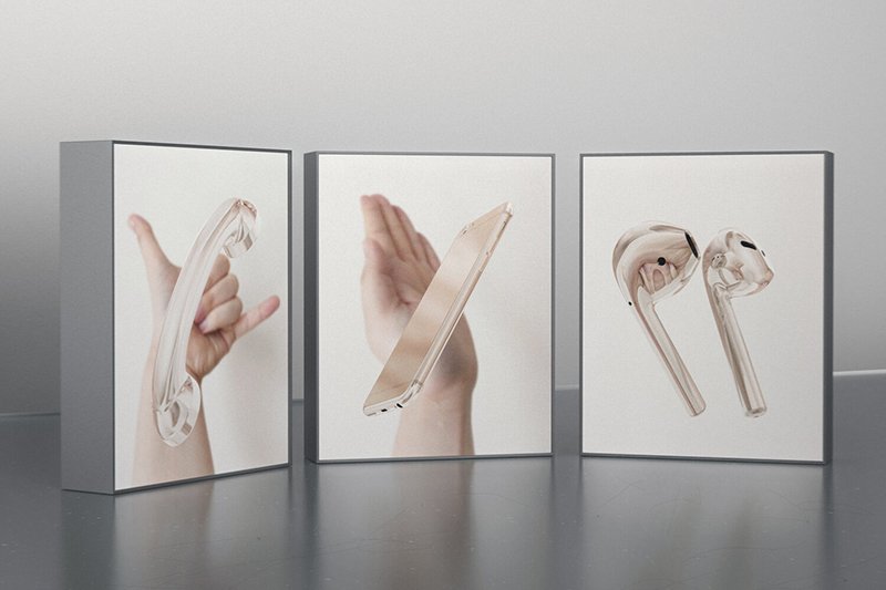   Triptych of Zuhandenheit: Death of an Industrial Designer , 2021, Digital Prints, LED, Aluminum, 40" x 60" x 3pcs 