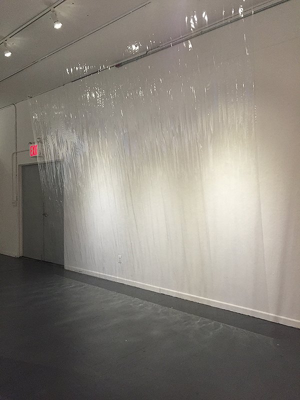   Untitled (East Hall Gallery),  Packaging tape, double-sided tape Variable installation, 2015 