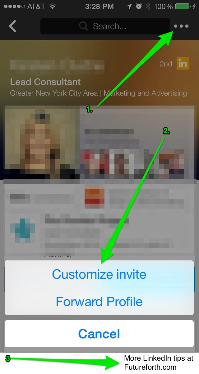 How to send a custom LinkedIn connection request message on mobile.