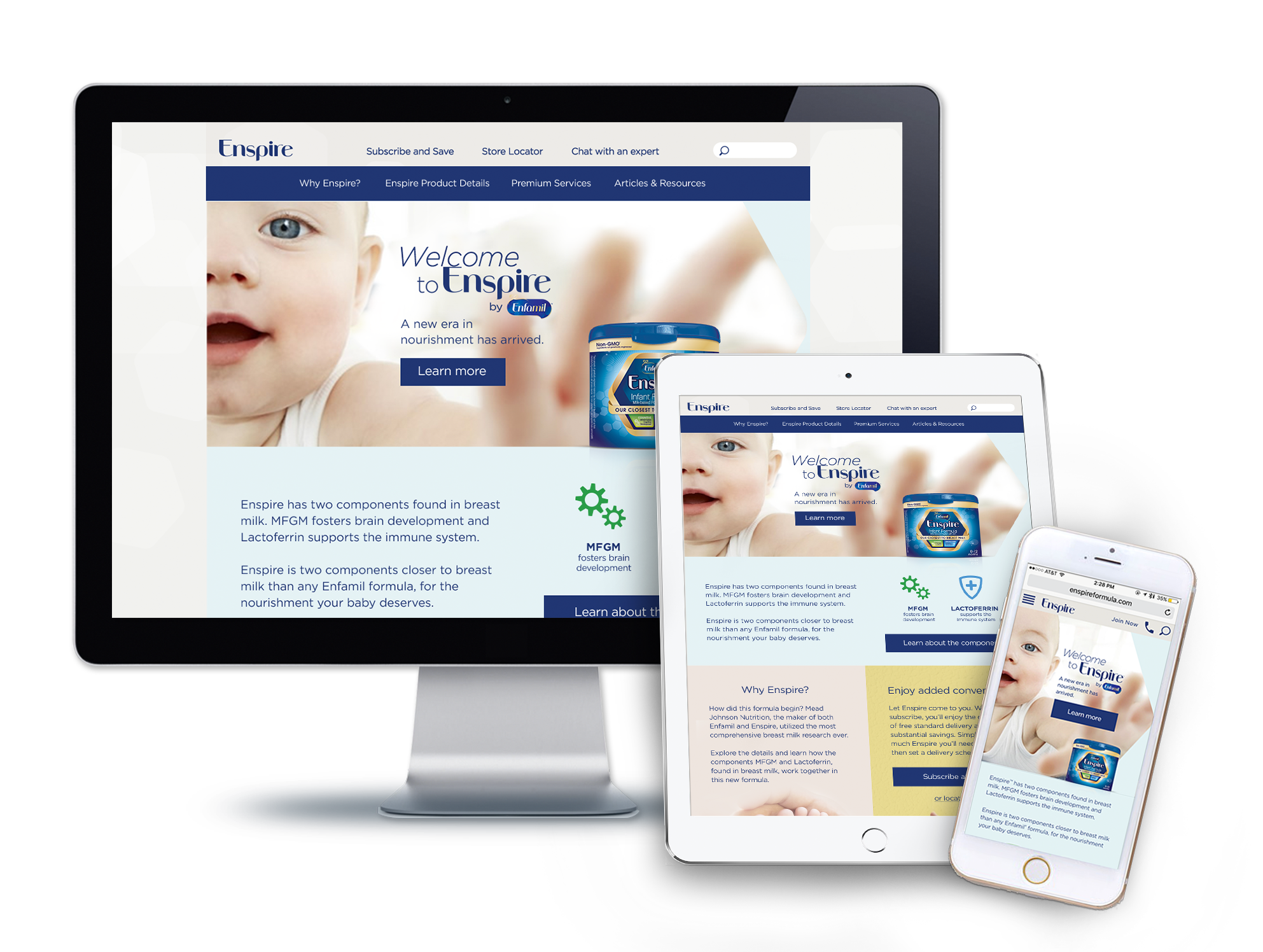 Responsive design for desktop, tablet, and mobile