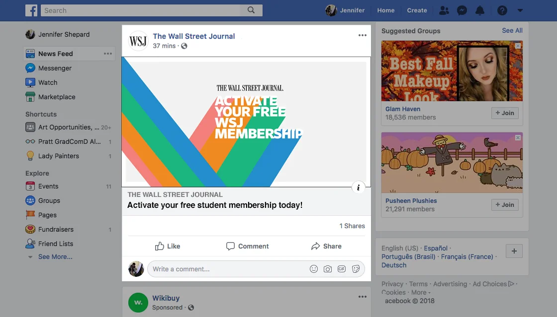 Concepts for Facebook ads.