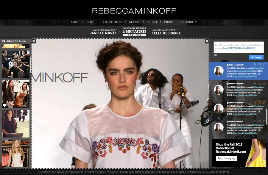 As viewers watched the show online, they could access a behind-the-scenes Instagram stream. Finishing touches and last looks were made shareable to the online audience.