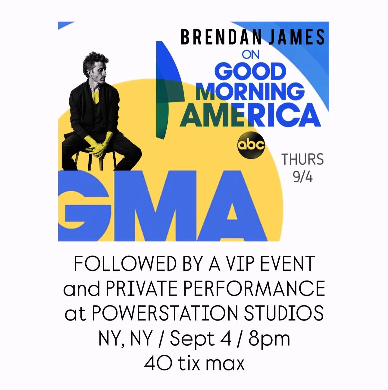 Link in Bio 

What to expect:&nbsp;

*Intimate Performance&nbsp;
*Wine &amp; Bubbles&nbsp;
*Signed Vinyl&nbsp;
*Exclusive Merch
*VIP packages&nbsp;to include: 
soundcheck access, song requests, meet and greet&nbsp;

Who:

Brendan James and Craig Meye