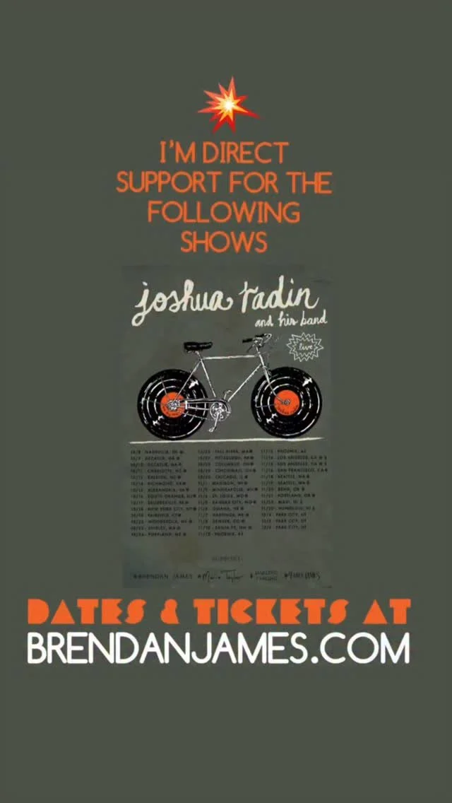 Yes! This tour is finally here. So thrilled to be direct support for @joshuaradin
💥💥💥
OCT 8th in Nashville thru
NOV 6th in Omaha.
(Minus Woodstock NY, Shirley MA, and Portland ME)
All dates and tickets at BRENDANJAMES.COM