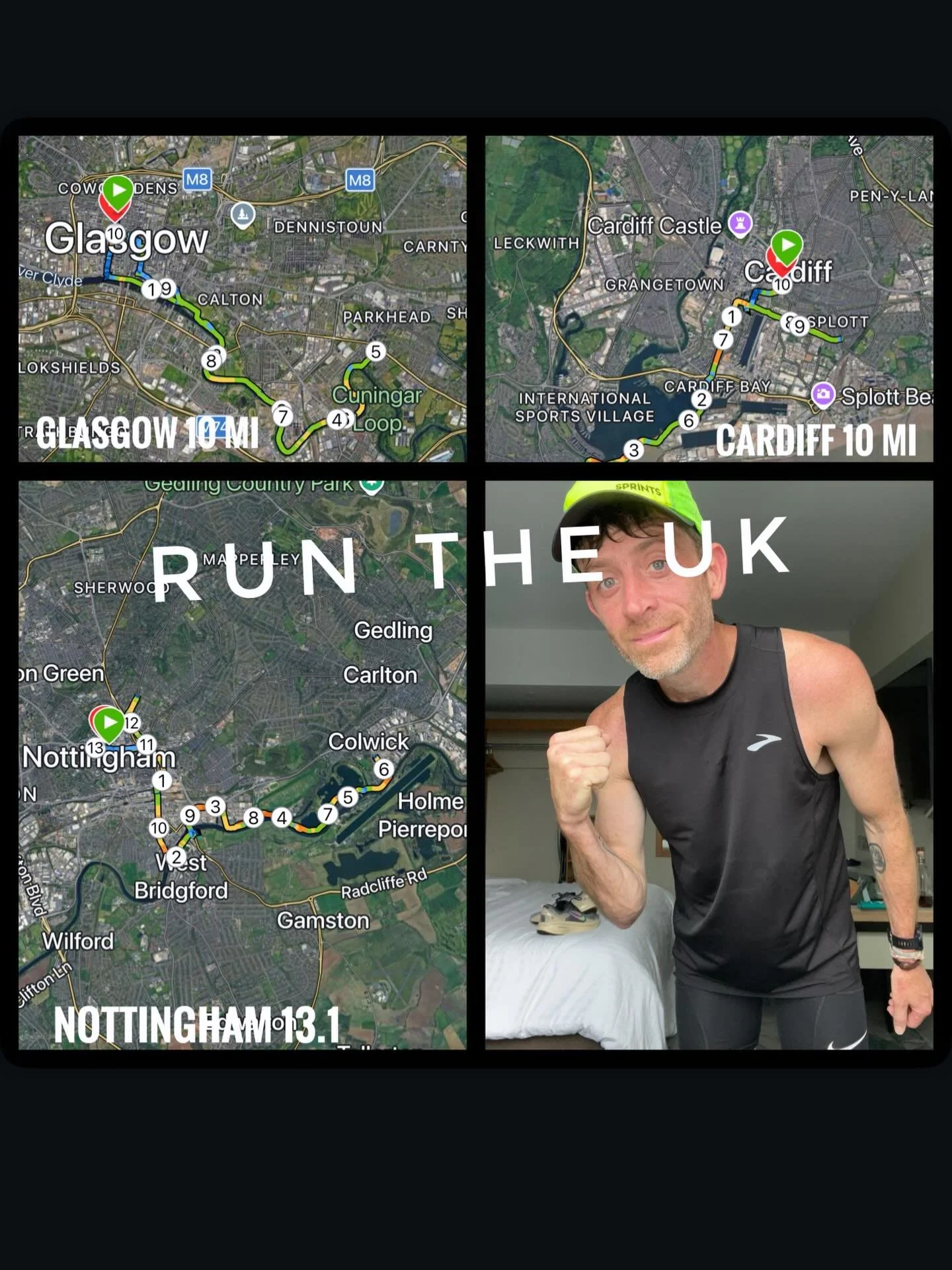 Ha, red faced in this pic cuz I just finished the Nottingham run. But man, it&rsquo;s been beautiful running over here. Only had three days off out of 14, so tried to push my self a little on each one. It was really cool to see so much on foot&hellip