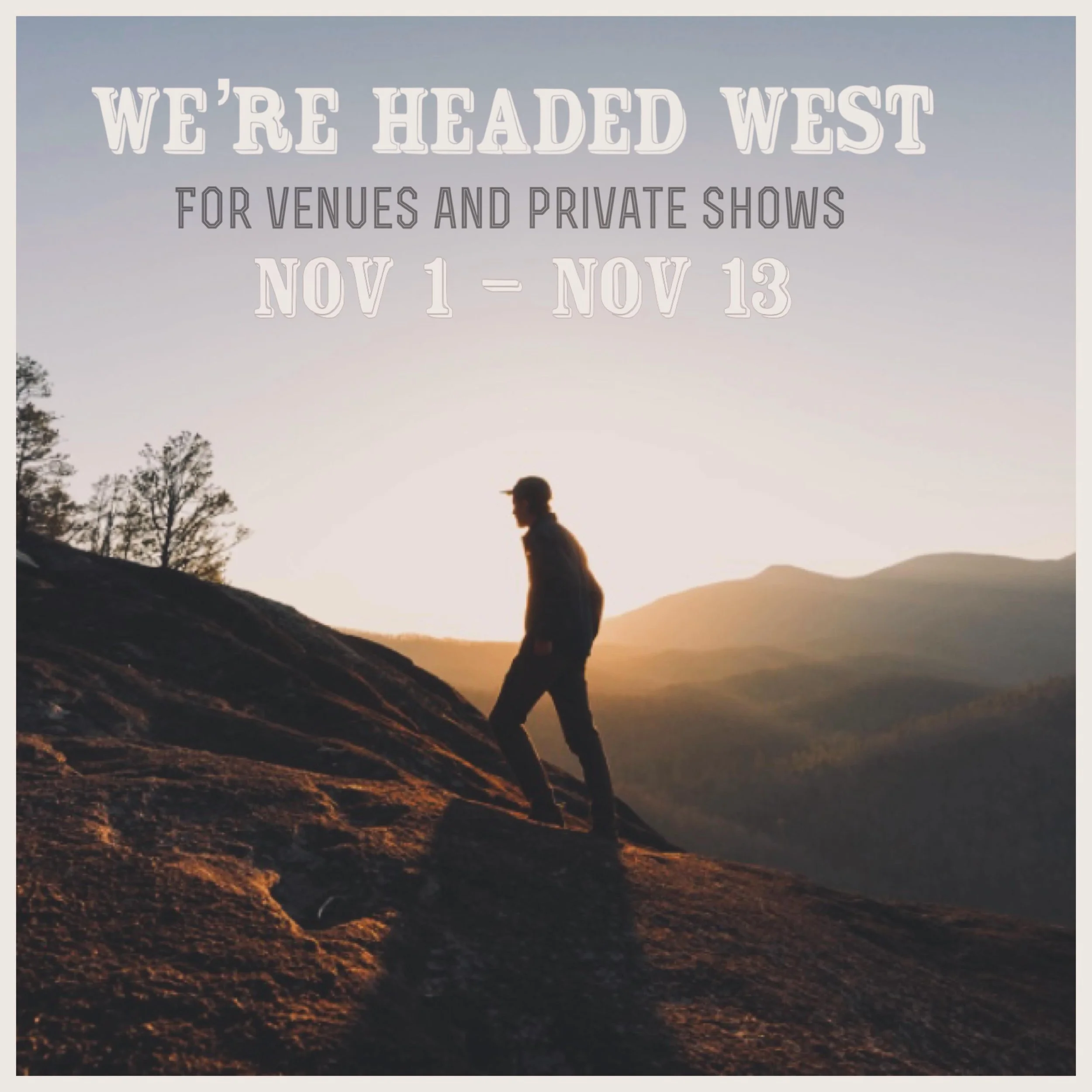 ATTENTION:  WA, OR, CA, and AZ! 

We&rsquo;re stringing a little tour together out your way in early November.  So hit us up at the email addy below if you&rsquo;d like to host a show in your home, barn, field, or treehouse ;) 

brendanjamesconcerts@