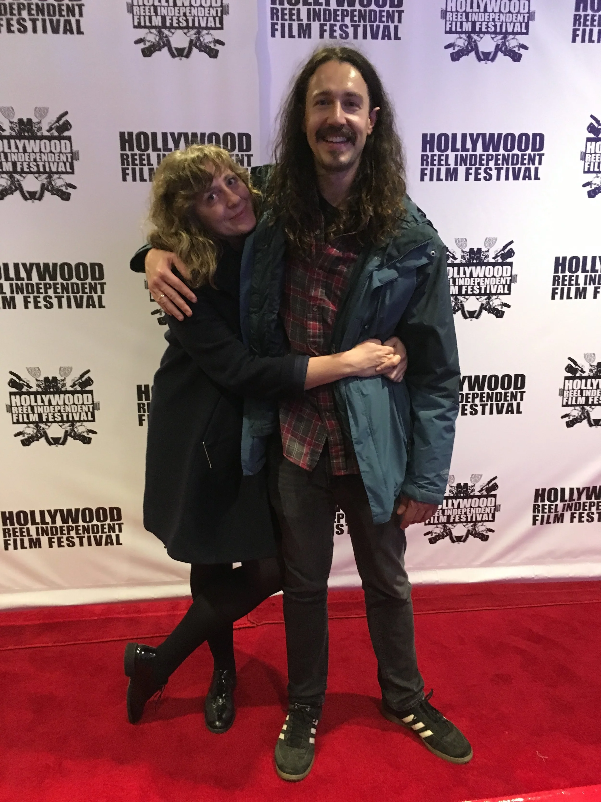 Chippy and Dustin at the Hollywood Reel Independent Film Festival (HRIFF) for Fear, Love, and Agoraphobia.