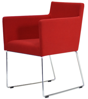 Claret Modern Sled Restaurant Chair