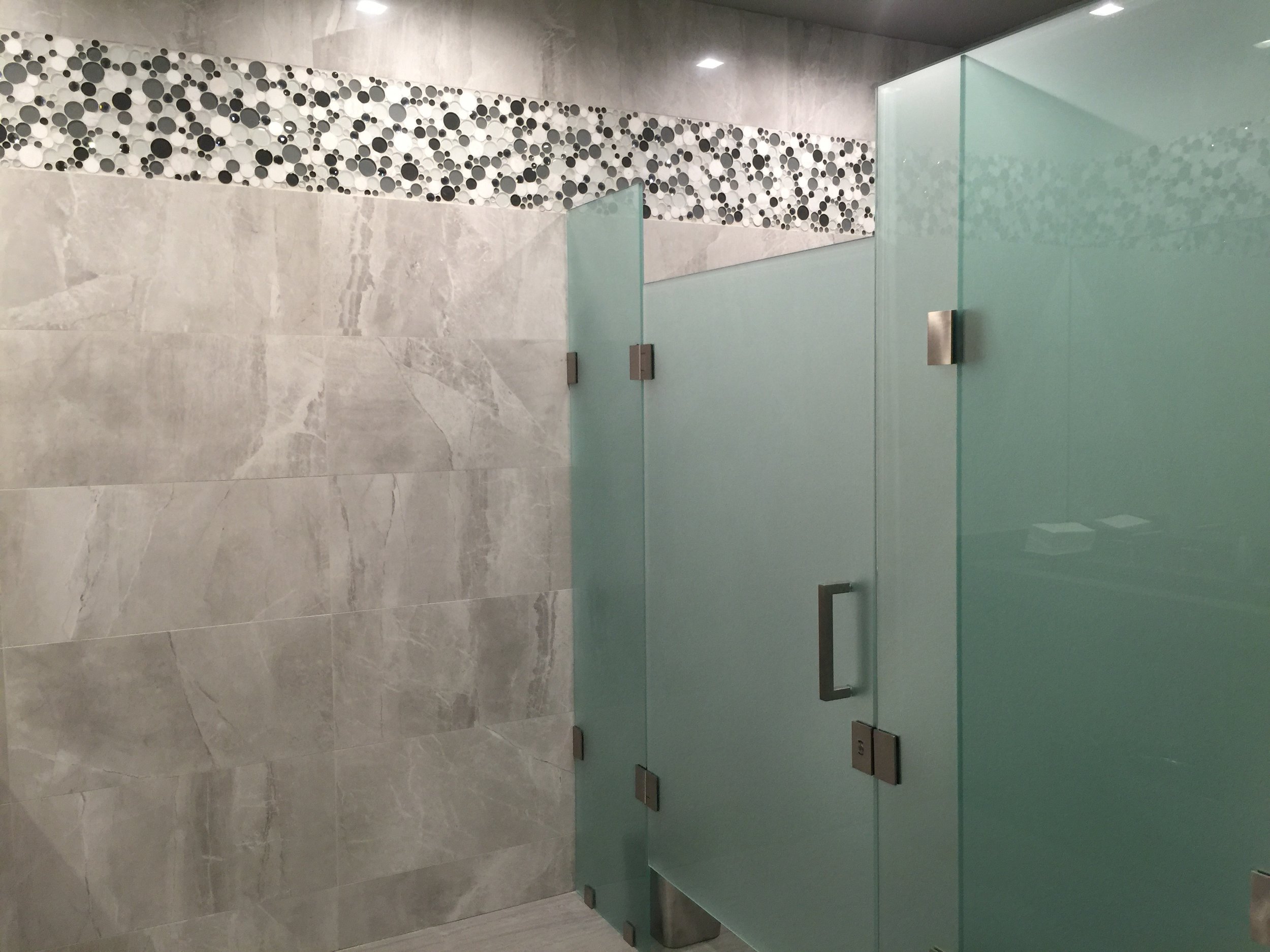 Frosted Glass Stall Enclosures