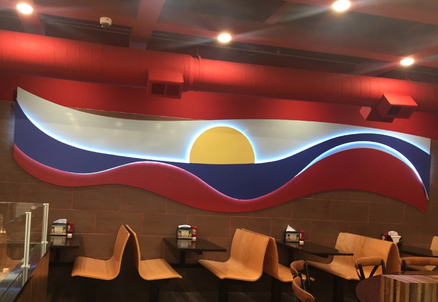 Restaurant Design LED Wave Wall