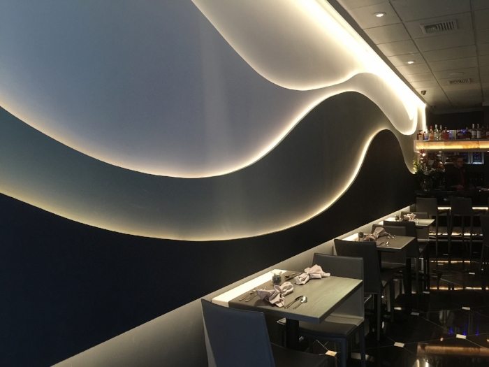 Wave Wall by Restaurant Designer Raymond Haldeman