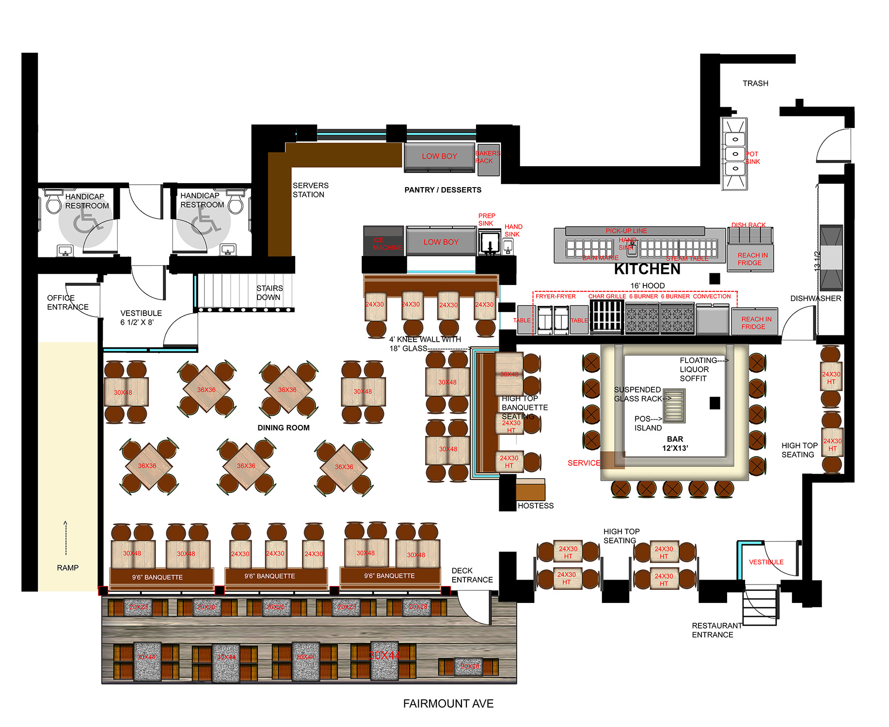 Restaurant Designer Raymond HaldemanRestaurant Floor Plans / Raymond