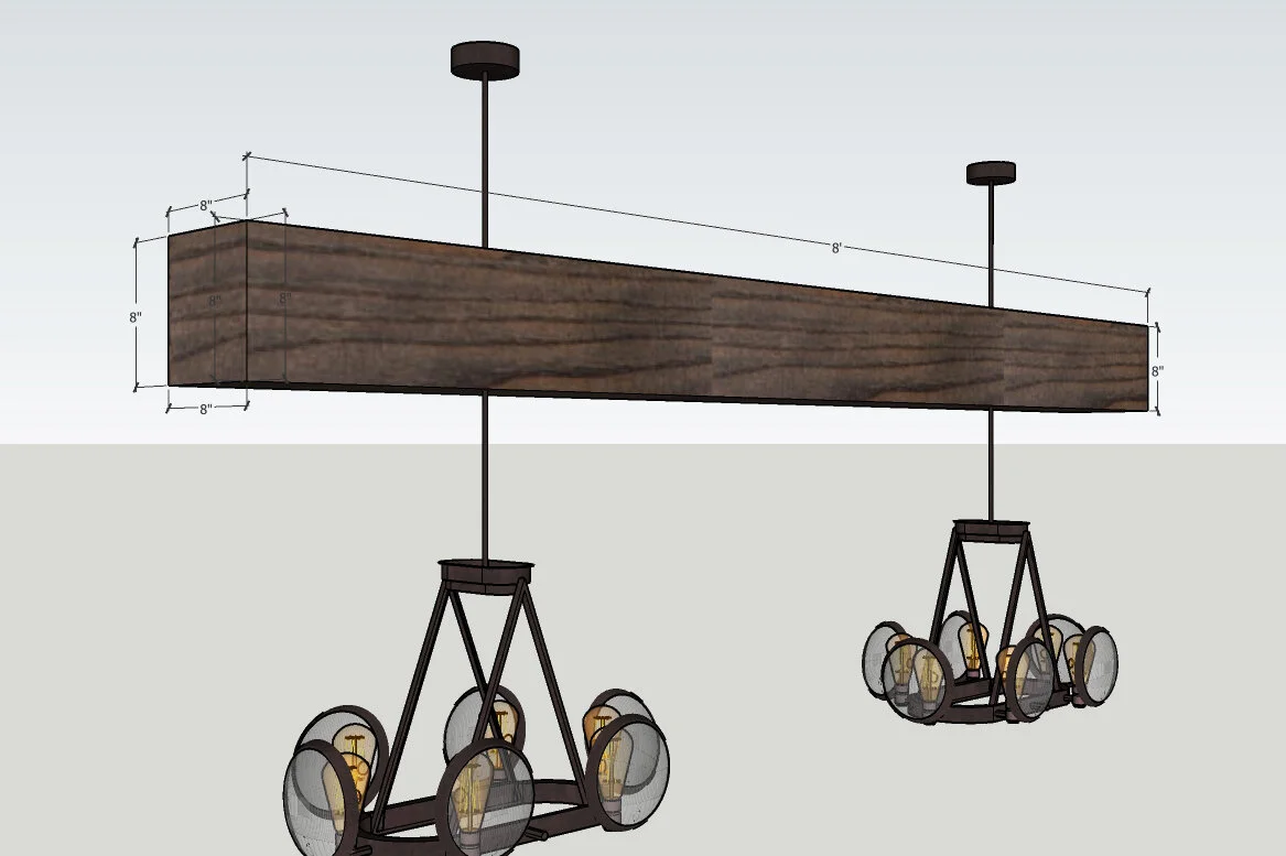 8” X 8” X 8’ MOUNT FLUSH TO EXISTING BEAMS