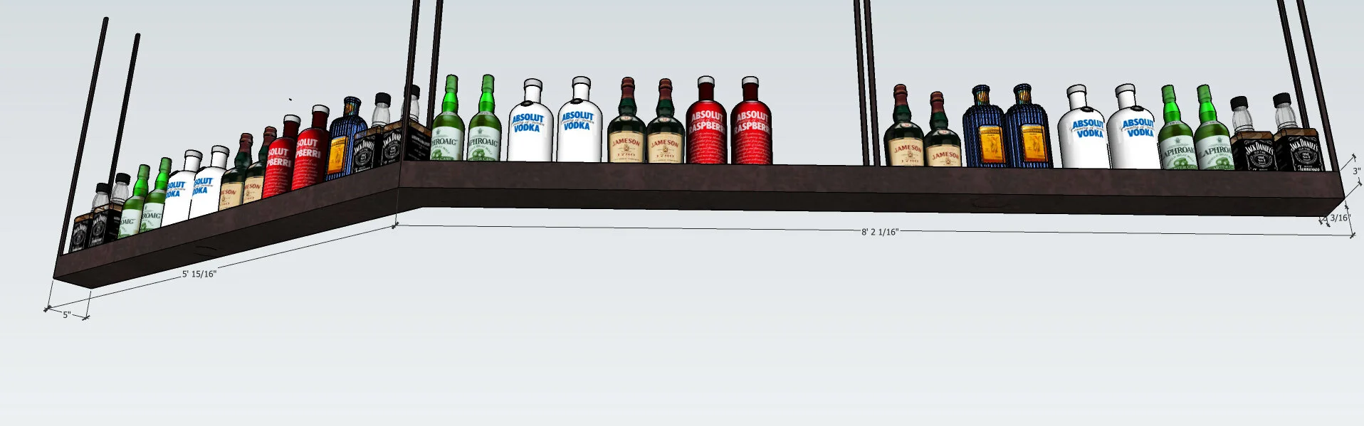 FOLLOW INSIDE ANGLE OF BAR TOP