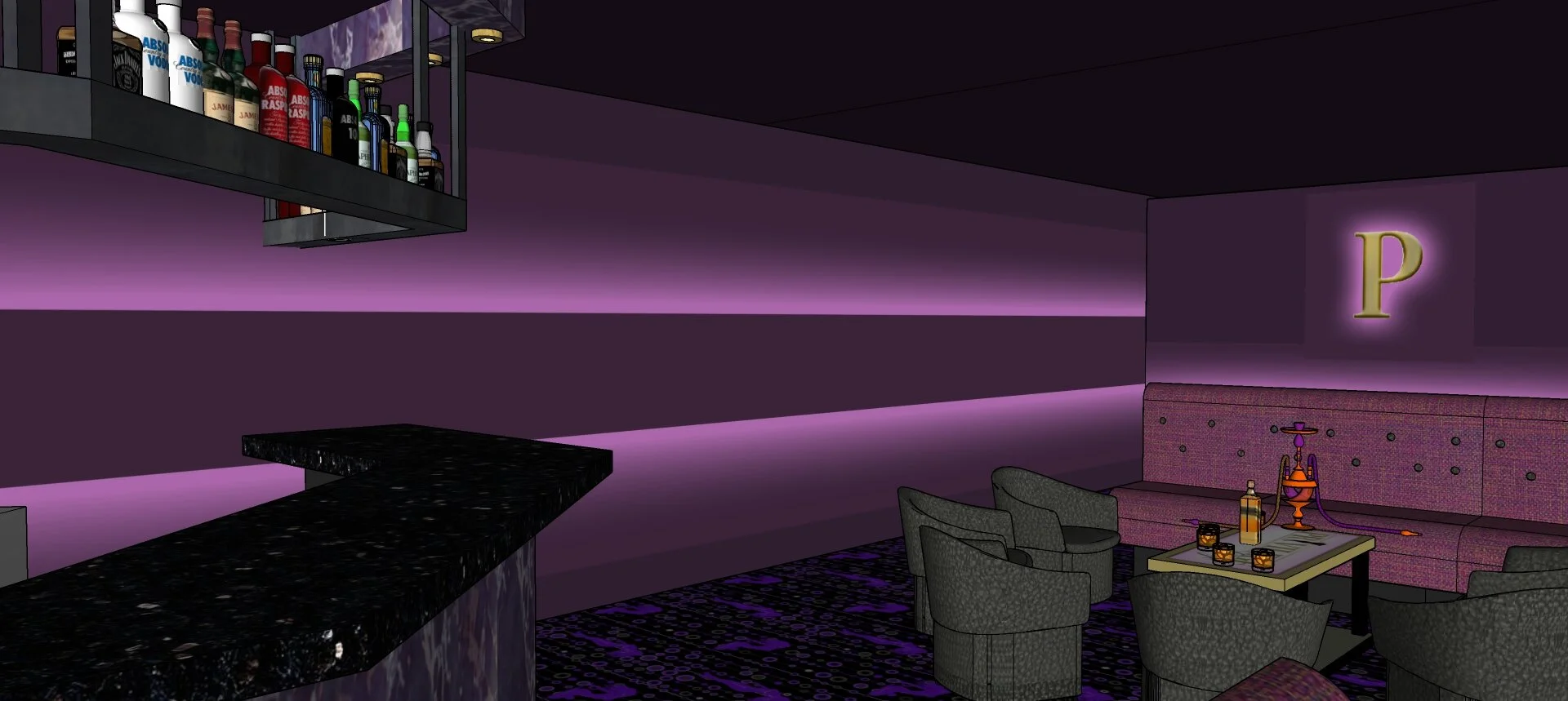 LED WALL WASH RENDERING
