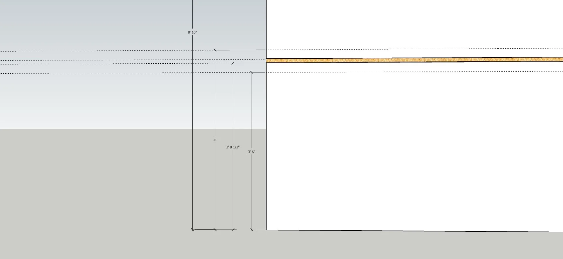 MOUNT 1" X 1" STRIP AS INDICATED ABOVE