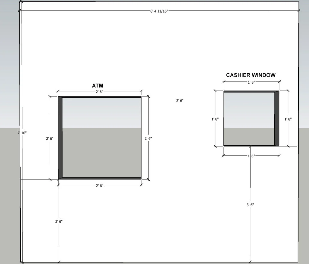 FRONT CASHIER/ATM WALL 