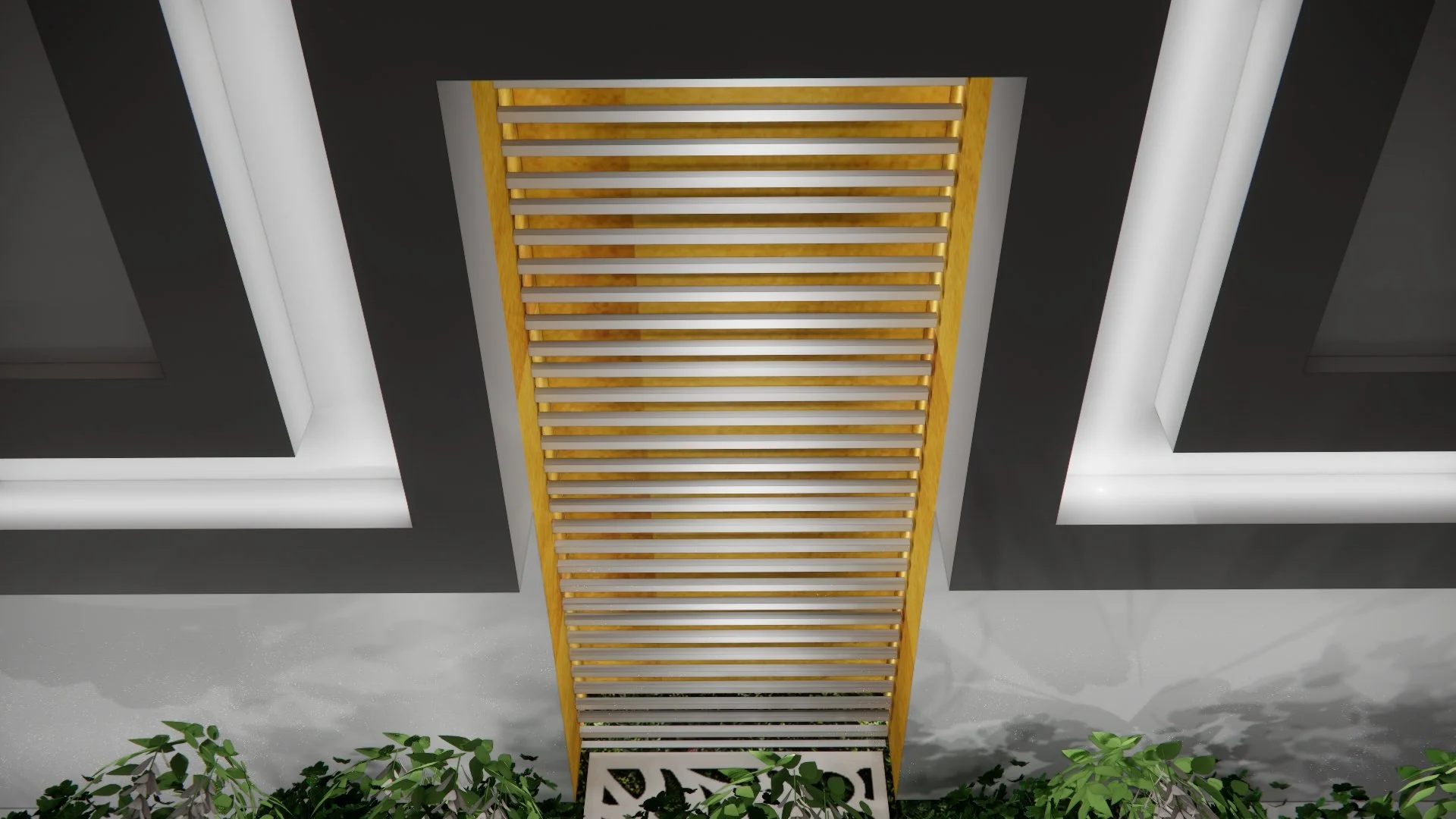 BUFFET RECESSED CEILING WITH SLATS