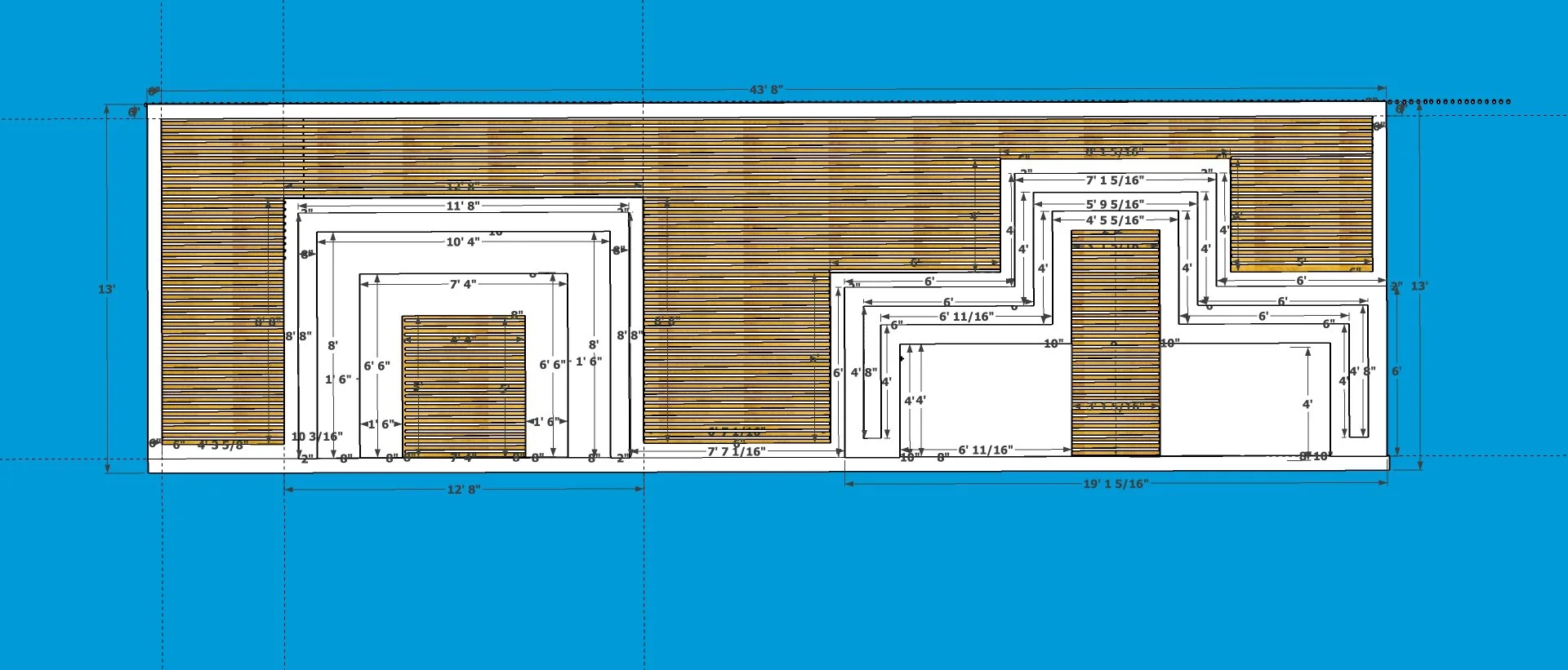 HORIZONTAL SLATS ON LOWER CEILING