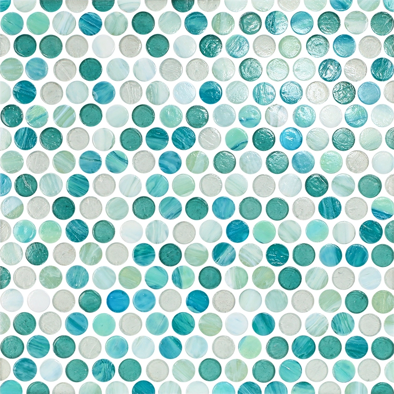 POSITANO - CERULIAN AQUA PENNY ROUND